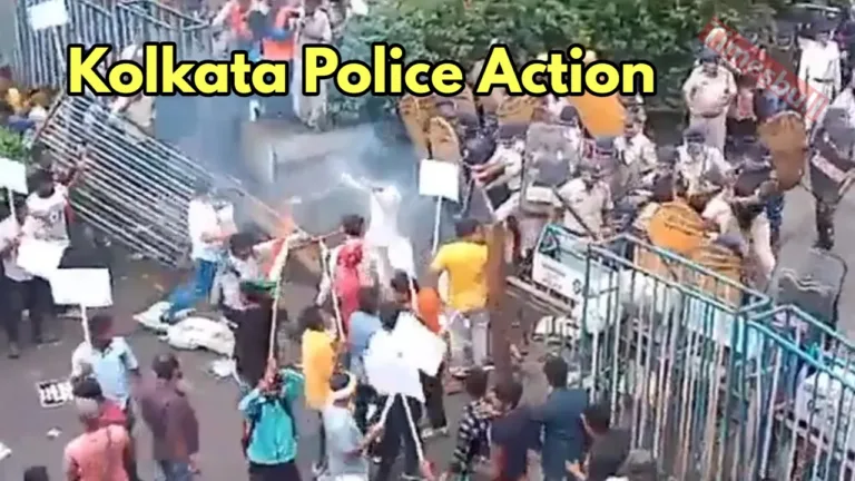 Police lathicharge on protesters demanding resignation of CM Mamata Banerjee
