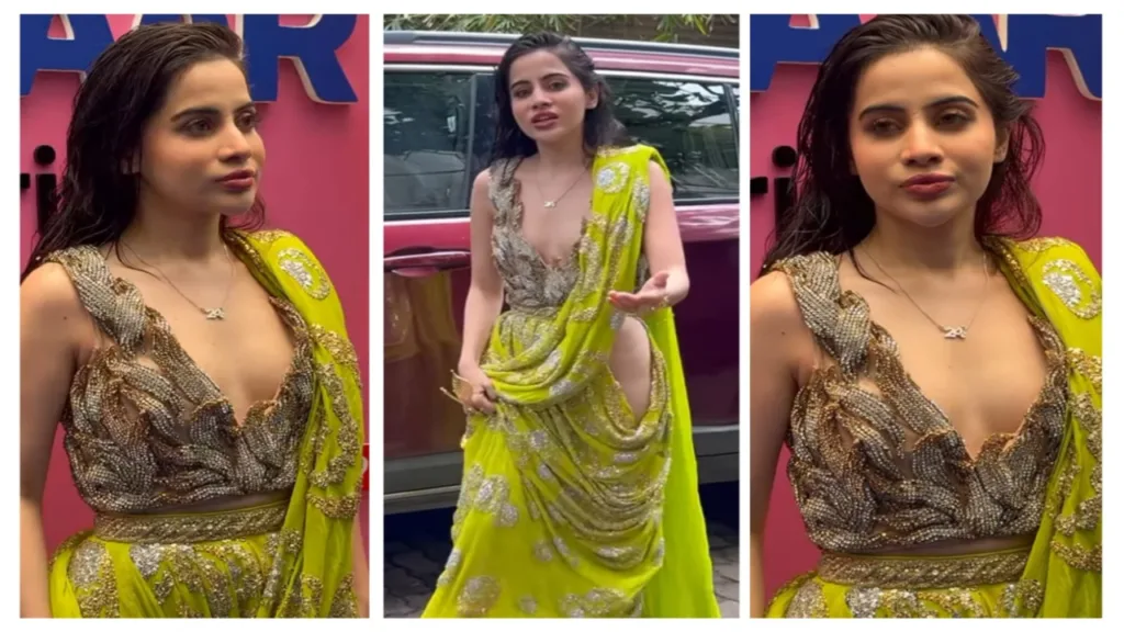 Urfi Javed ने हरी साड़ी पहन बिखेरा जलवा, वेस्टर्न और ट्रेडिशनल ड्रेस के कॉम्बो को देख फैन्स ने कह डाली ये बात….