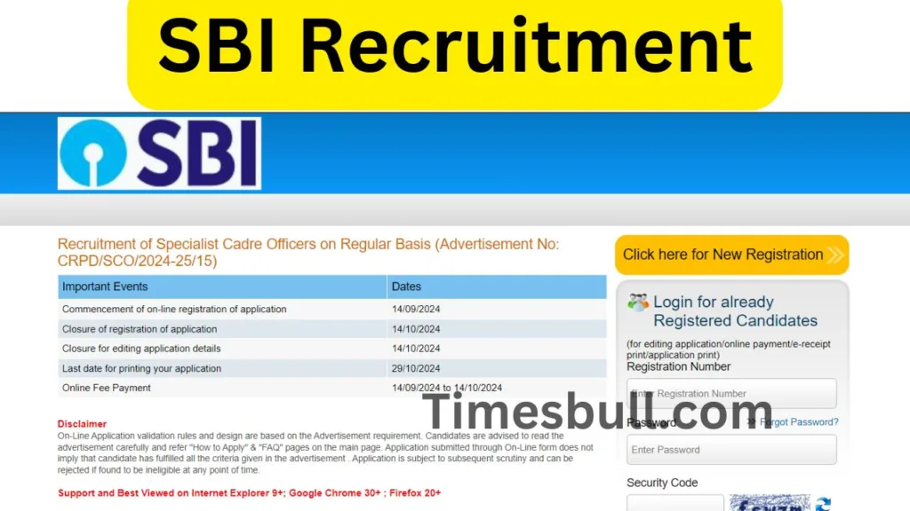 Sarkari Naukari : SBI Recruitment 2024, Last Date14 October, 2024, Apply Now