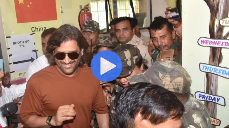 VIDEO: MS Dhoni Votes in Ranchi with Wife Sakshi, Surrounded by Fans – Watch the Viral Moment –