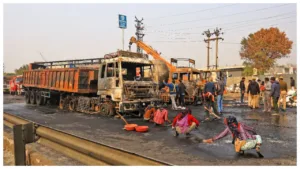 Featured image for: Jaipur-Ajmer highway Fire: Death Toll Rises to 15, 40 Injured, CM & Sachin Pilot meets victims in India category